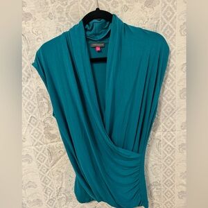 Vince Camuto Teal Green Criss Cross Top Large ITEM# 1022